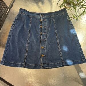Charter Club Button-Front Denim Mini Skirt